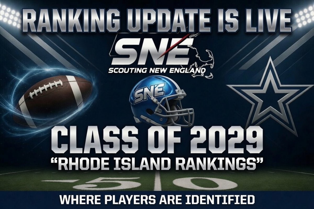 ScoutingNE's tweet photo. 📢 📣🏈 RHODE ISLAND CLASS OF 2029 SNE RANKING UPDATE IS NOW LIVE!!!!  Link: https://t.co/3ZLfUSHwXn https://t.co/s7jbag1l31