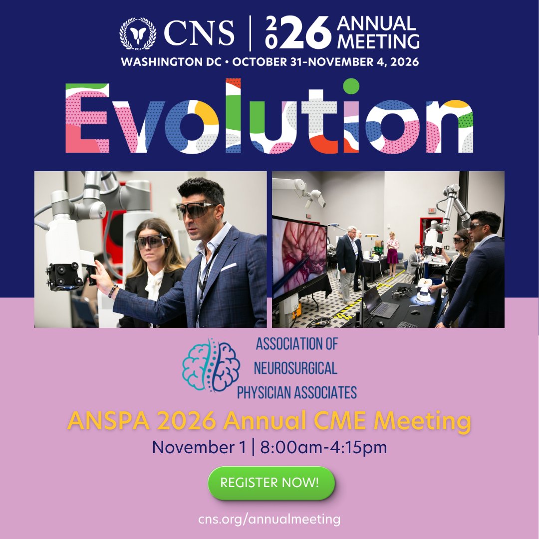 CNS_Update's tweet photo. The @ANSPA meeting runs November 1, 8:00 am-4:15 pm and is specifically designed for Physician Associates, Nurse Practitioners, Nurses, and Affiliate Members to provide education on the latest updates in didactic and hands-on training. Share with your team and register for the meeting today! https://t.co/eT1j9GFmtg 
#CNSEvolution