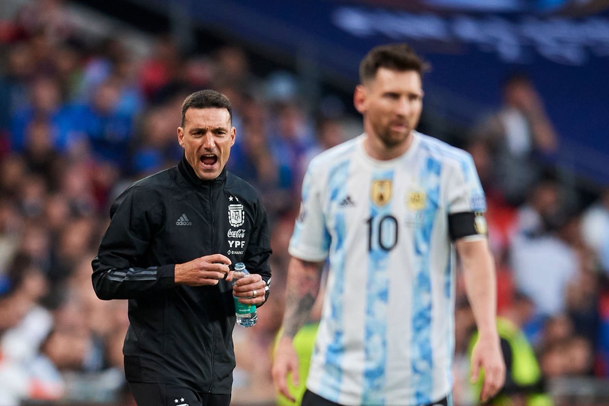 AlbicelesteTalk's tweet photo. ❤️🔙🇦🇷 How Lionel Scaloni convinced Leo Messi to return to the national team after 2018 World Cup:

"I called him with Aimar to tell him that we would temporarily take over coaching the national team, and he said to us: 'Are you guys crazy?'

"Then afterward, he wished us good luck. We knew he wouldn't come during that break because we were only going to lead the national team for a short period.

"And after those matches passed and our continuation was confirmed, we called him again to tell him that we wanted him to return. And he always replied: 'I don't know, I'm not entirely sure.'

"But in the end, he loves the Argentine national team with all his heart. We knew that if we could touch that emotional chord inside him, he would return, and indeed he did.

"And we tried to make him feel comfortable and happy, especially since it was a rebuilding period for the national team and there were a lot of young players who didn't know him before.

"And what he generates is something that's very hard to explain. I could talk about it here for a full hour, but this is something you have to experience, not just hear described. What he creates when he enters the locker room or walks into a hall is something exceptional.." @DiarioOle