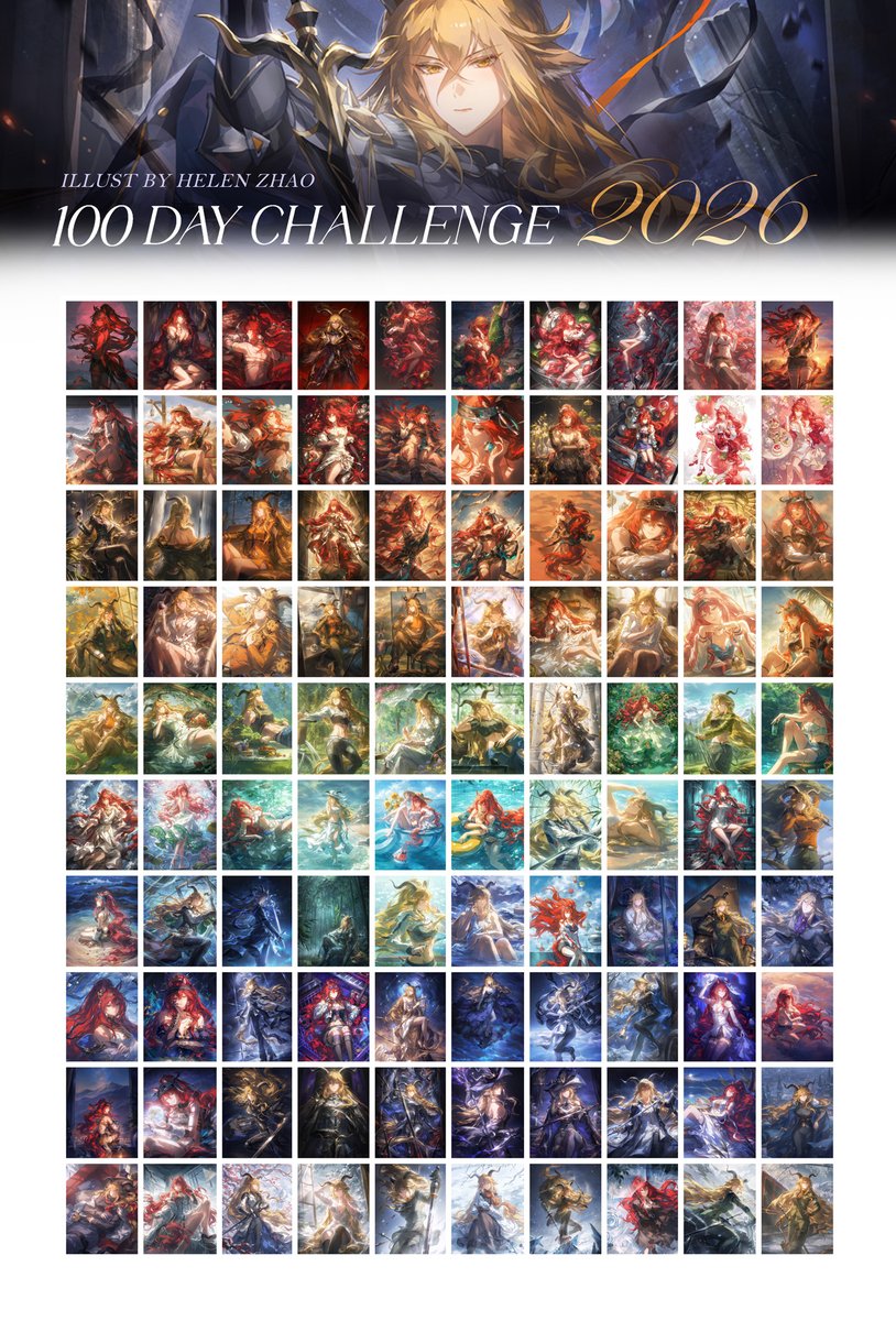 helen_zzhao's tweet photo. 100 Day Challenge completed! 
I organized the illusts by color✨ 
#Arknights #Degenbrecher #Narantuya https://t.co/bMkCFSqpxg