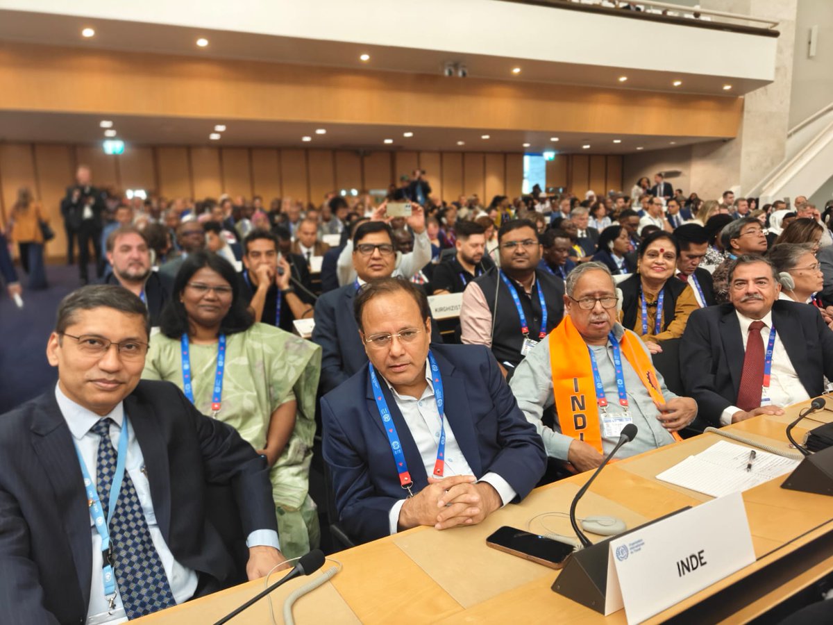 BMSkendra's tweet photo. Geneva Bulletin-01 (02-06-2026) 

 114th International Conference of the ILO inaugurated at Geneva

The 114th International Labour Conference was formally inaugurated on 1st June 2026 at 11.00 at the UN meeting hall. Around 5,000 people from 187 countries, representing Workers, Employers, Governments, and International NGOs as observers. 

The Director General of the ILO, Mr Gilbert F. Hongbo. had submitted the General Survey report on the Changing World of Work. In his report, the DG had highlighted the plight of workers in different parts of the world due to a lack of Freedom of association and social dialogue and a weak Tripartite mechanism. He emphasised the need for quality employment for progress. The DG appealed to the Governments and Employers not to treat labour as a commodity. 

In the Inaugural Session, Ambassador Sri Aridam Bagchi, PMI; Smt. Jose Healtha, First Officer, PMI Geneva; Sri Chaman Lal Guleria, Director, and Sri Prashant Baijal, Deputy Director, Ministry of Labour and Employment, GOI; Sri Alok B Shriram of All India Organisation of Employers ( Employer Delegate ); Sri Atul Sobti, SCOPE & Governing Body Member; Sri B Surendran, BMS (Worker Delegate) ; Dr. Virat Jaiswal, NFITU and Smt. Manjeet Ahluwalia, HMS, has participated. 

Four Committees have been formed based on the agenda. They are: 1) Application of Standards; 2) Platform Economy; 3) Gender Equality, and 4) Social Dialogue and Tripartism.

On behalf of India, 5 representatives are participating.  Sri B. Surendran, All India Organising Secretary, BMS, will act as Delegate. Sri S Mallesham, All India President, BMS; Dr Virat Jaiswal, General Secretary, NFITU; Sri Chandra Sekhar, General Secretary, AITUC, Uttar Pradesh and Smt. Manjeet Ahluawalia, General Secretary, ITDC Employees Union of HMS, are participating as an advisor.  All the Committee meetings have begun today.