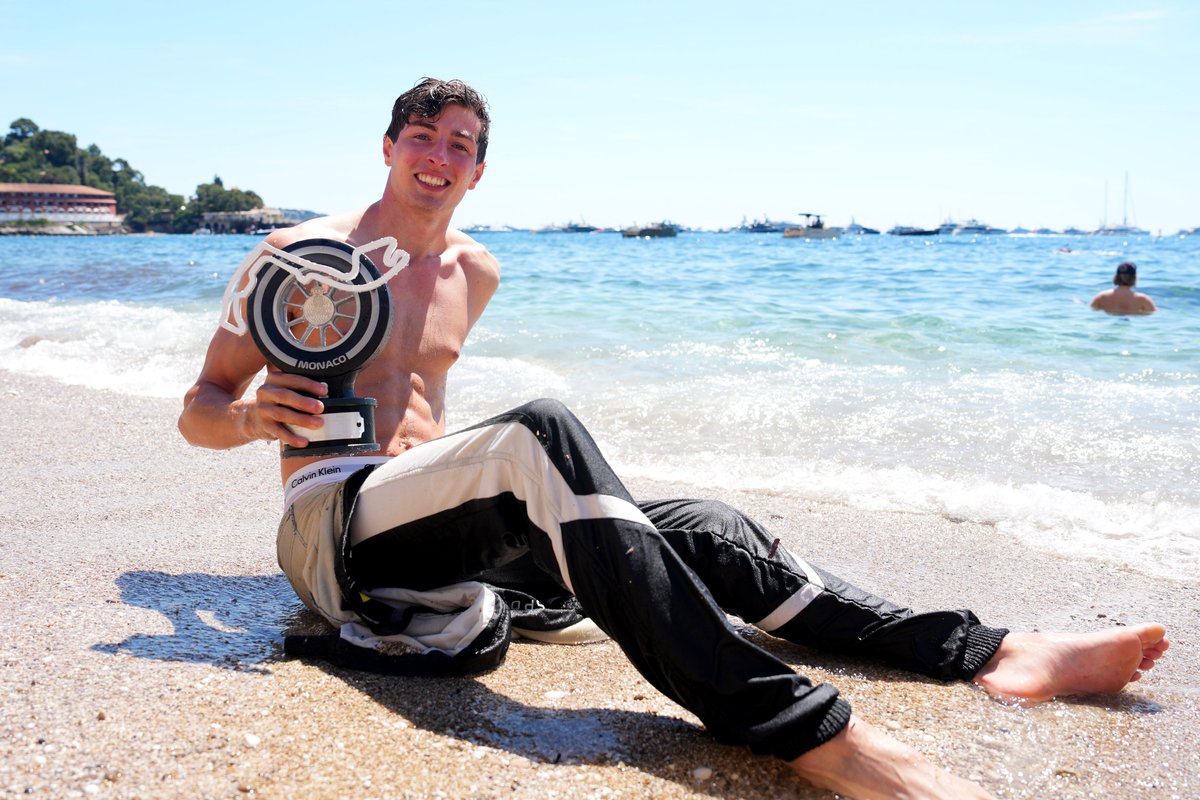 Formula3's tweet photo. Makin' a splash in Monaco! 🌊
Who will be enjoying celebrations in the sea this weekend? 👀🏆
#F3 #MonacoGP https://t.co/U41i8Vd3iJ
