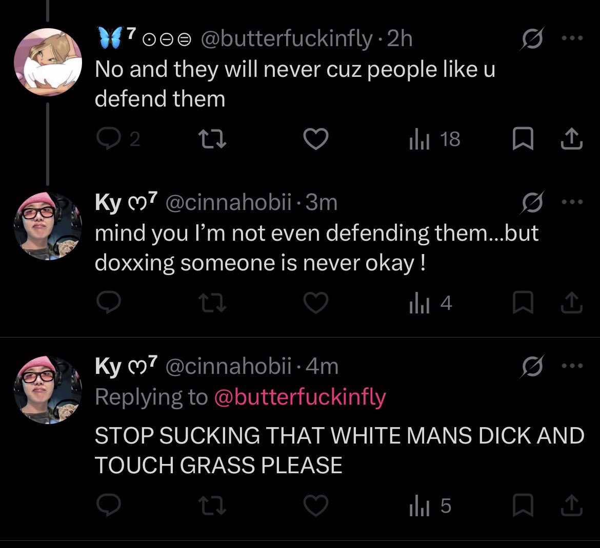 butterfuckinfly's tweet photo. @idwhojo Yeahh and u get blocked if u call them out for defending a stalker and i have no idea who the white man is and what she talking about https://t.co/nnF5Rg11ue