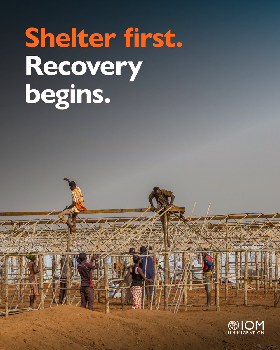 UNmigration's tweet photo. Shelter is more than a roof. It is safety, stability, and the foundation for recovery. 

With a safe place to stay, children can return to school, families can access healthcare, and people can begin rebuilding livelihoods and reconnecting with their communities. #ShelterFirst https://t.co/pMGl1n69Ew