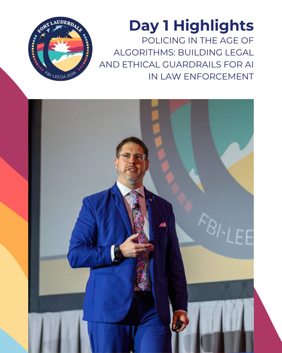 FBILEEDA's tweet photo. Day 1 sessions at #FBILEEDA2026 covered the ground that matters most. Attendees tackled public order response,  the complexities of AI in policing, and a candid discussion on trauma and wellness. The introduction of Sergeant at Arms candidates rounded out an impactful day! https://t.co/fu1e2ocun9