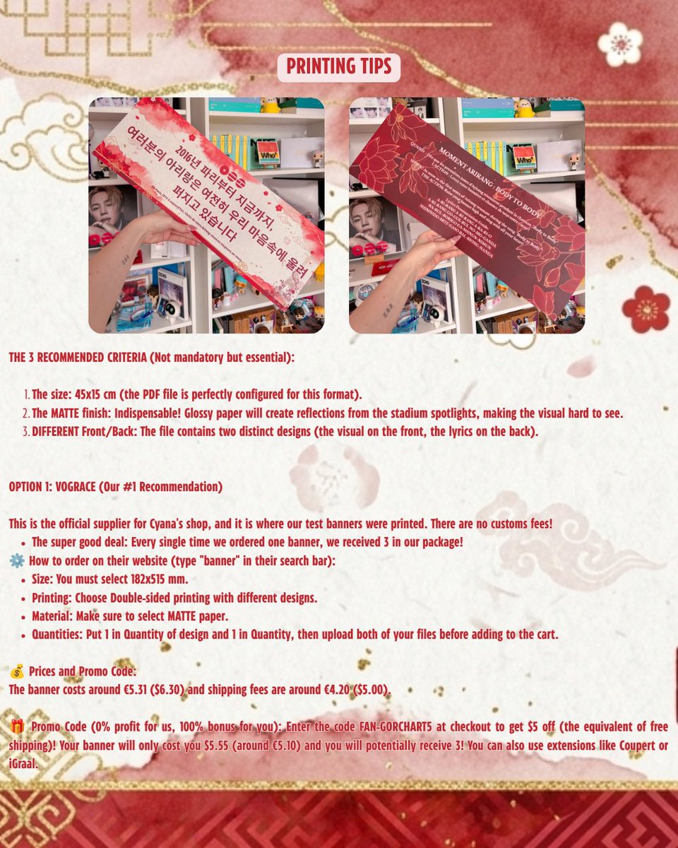 ArirangParis26's tweet photo. 🏮 THE COMPLETE GUIDE IS HERE! 🏮

Army, it’s time to make our project shine! The banner's PDF file along with all the tips to print it super easily are finally available! ❤️🏮 1/2

https://t.co/wrWvDFg4f3 https://t.co/ZsfXLtF54r