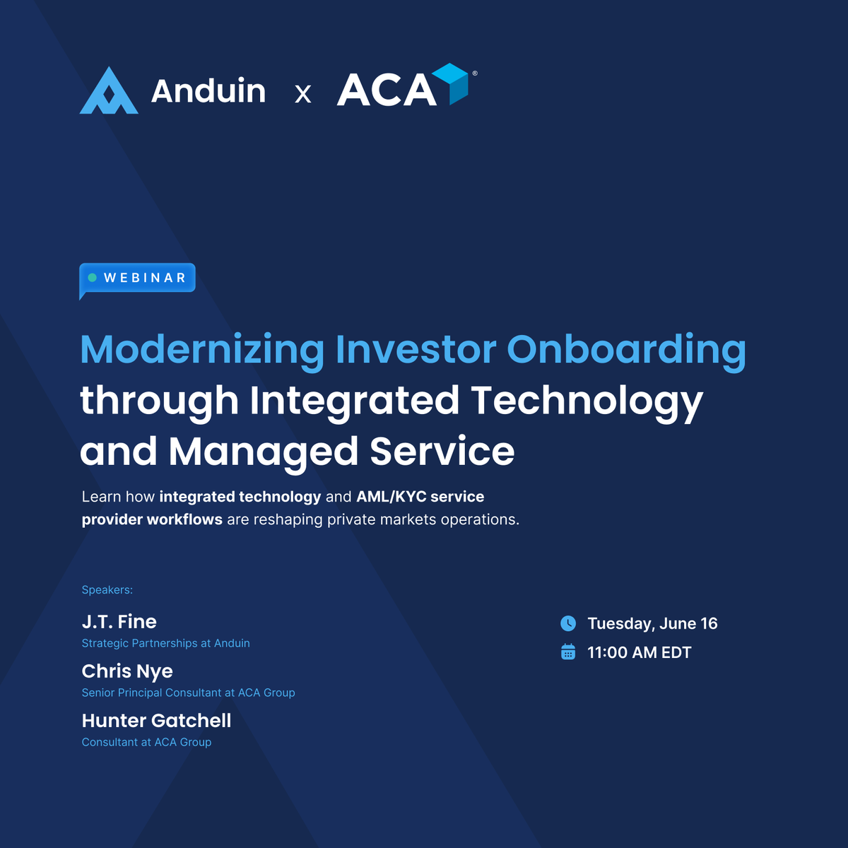 anduintransact's tweet photo. Most firms run AML/KYC compliance across two tracks that rarely meet. 

Join Anduin and @ACAGlobal for a sharing session on how technology platforms and AML/KYC providers build audit-ready operations.

📅 Date: June 16, 11:00 AM EDT 

Save your seat here: https://t.co/S9peA0f8WL https://t.co/Rf8vcrNpql