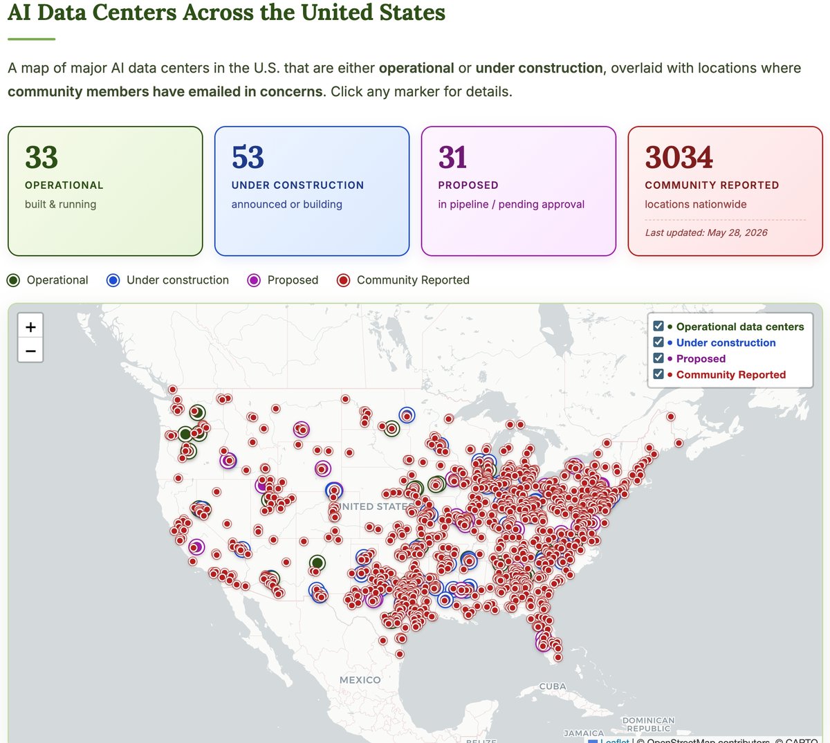KPprogressforPA's tweet photo. Concerned about AI/Data Centers?
Check out this amazing website created by @erinbrokovichofficial (yes, THAT Erin Brokovitch!)
https://t.co/rJgMcbEc3b
An amazing tool to track activity around data centers across the country.
#NoAI 
#StopAI
#NoDataCenters https://t.co/hDnrzsZH4d