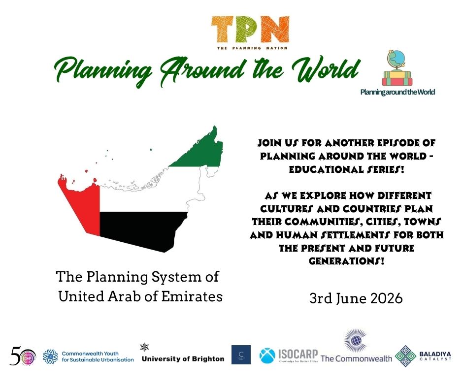 ThePlannetwork's tweet photo. Planning Around the World series focusing on the United Arab Emirates Planning system
Join us as on Wednesday, 3rd June 2026 at 08:00am via YouTube https://t.co/5lz6EFCbG2

#GlobalCities #TPN #SustainableUrbanisation #UnitedArabEmirates #CommunityPlanning #PlanningAroundTheWorld https://t.co/p9wG3xfScI