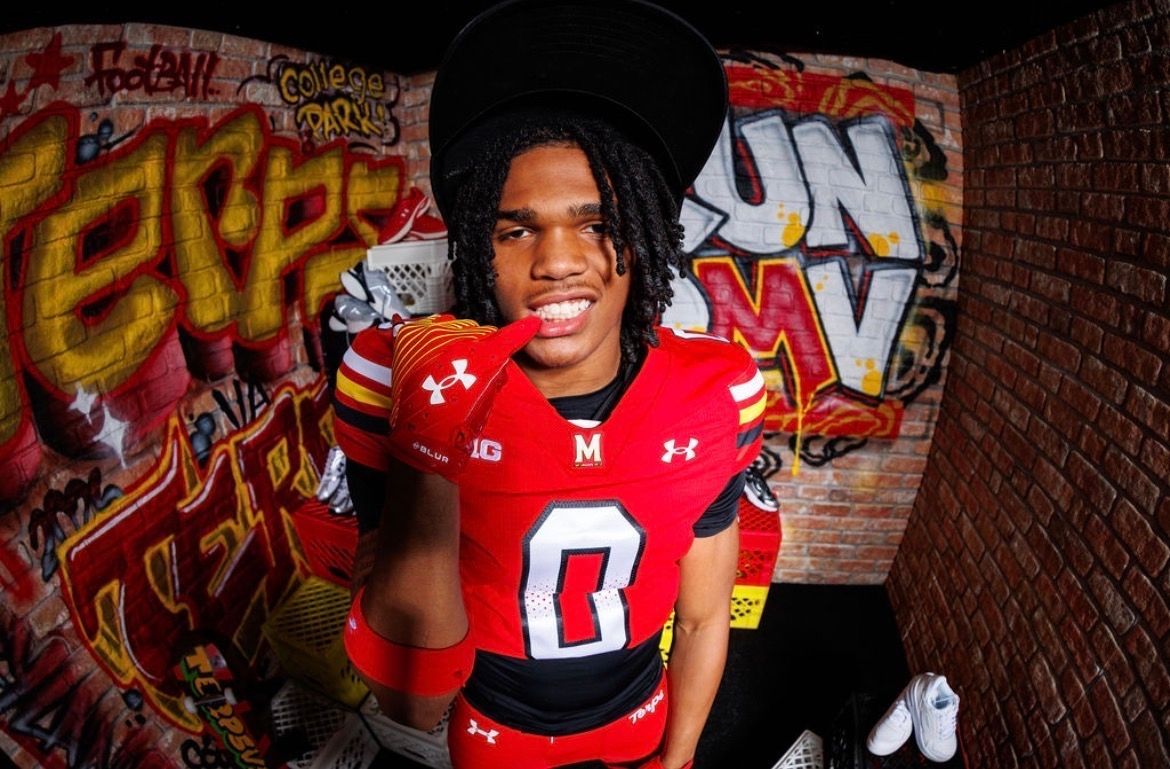 Terrapins247's tweet photo. Maryland wide receiver Kaleb Webb was instrumental in helping the Terps land new wide receiver commit Anthony Henderson Jr:

“He was telling me how it is. It’s real. There is no fake stuff, no fluff to sell me and I appreciate that. He gave me the whole story." https://t.co/0HjGhDgYHQ