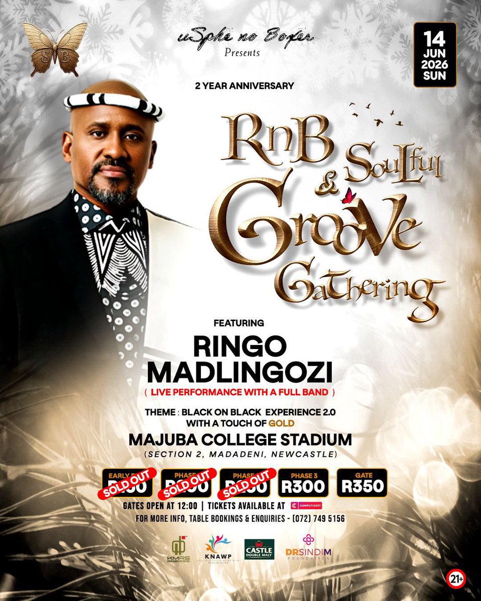Computicket's tweet photo. 🎤 RNB SOULFUL GROOVE GATHERING 🎤
✨ The RnB Soulful Groove Gathering is officially coming to town, bringing together lovers of grown and sexy sounds for a night that will hit all the right notes. 🎸❤️
🔗 https://t.co/b3F675fDEW
📍 Newcastle
🗓️ 14 June
💰 From R300 https://t.co/qfbw74MzxX