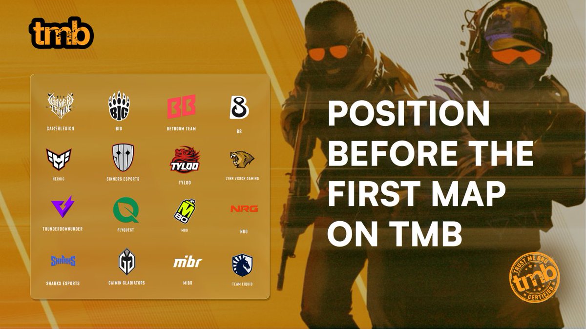 tmbfun's tweet photo. iem cologne’s first CS2 major in 10 years starts today.

16 teams, BO1 openers, 8 gone by friday.

→ BIG vs Liquid
→ GamerLegion vs NRG
→ B8 vs TYLOO + 5 more

one bad map and you're staring at elimination.

get paid to pick the winning team on TMB 🎮 https://t.co/l3hm8ogaYF
