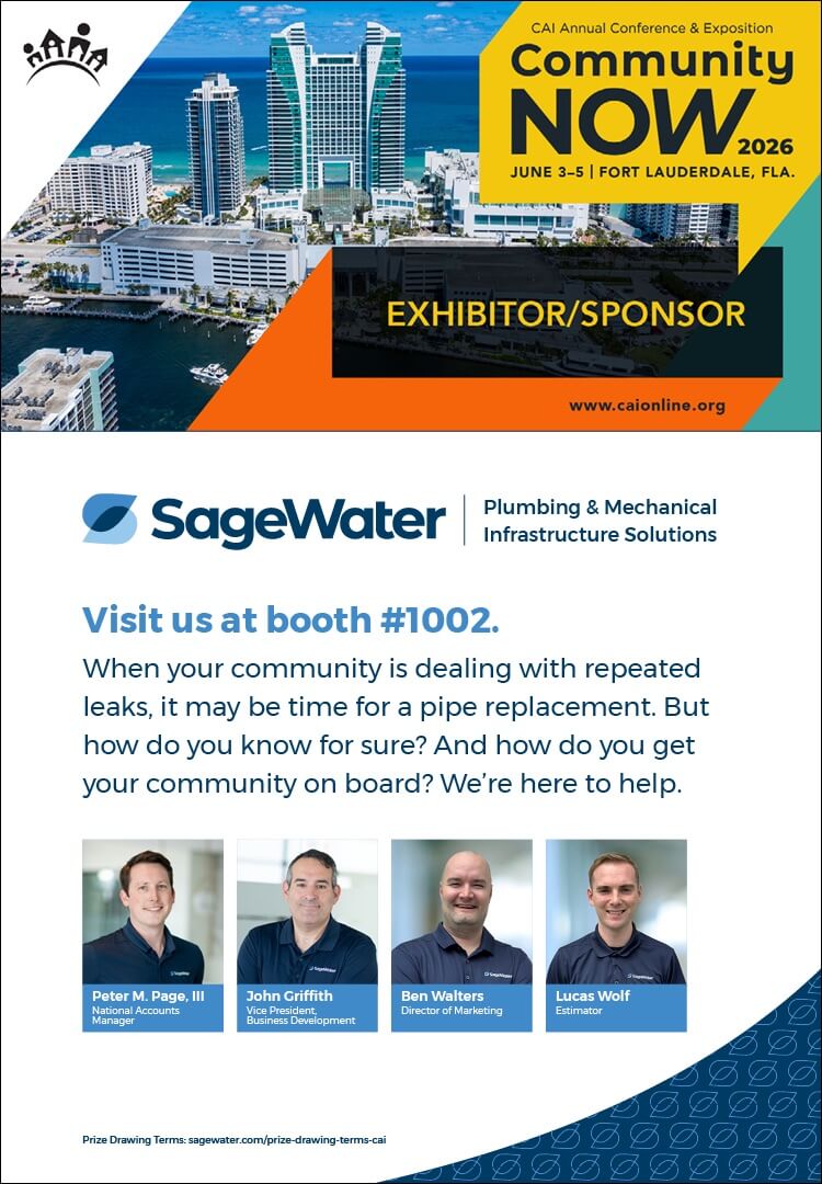 SageWater's tweet photo. Come visit us at booth #1002 at the 2026 @CAIsocial Expo! We can help you address the failing pipes in your building, reduce doubt and prioritize capital improvement dollars. https://t.co/mtiUWXrV73