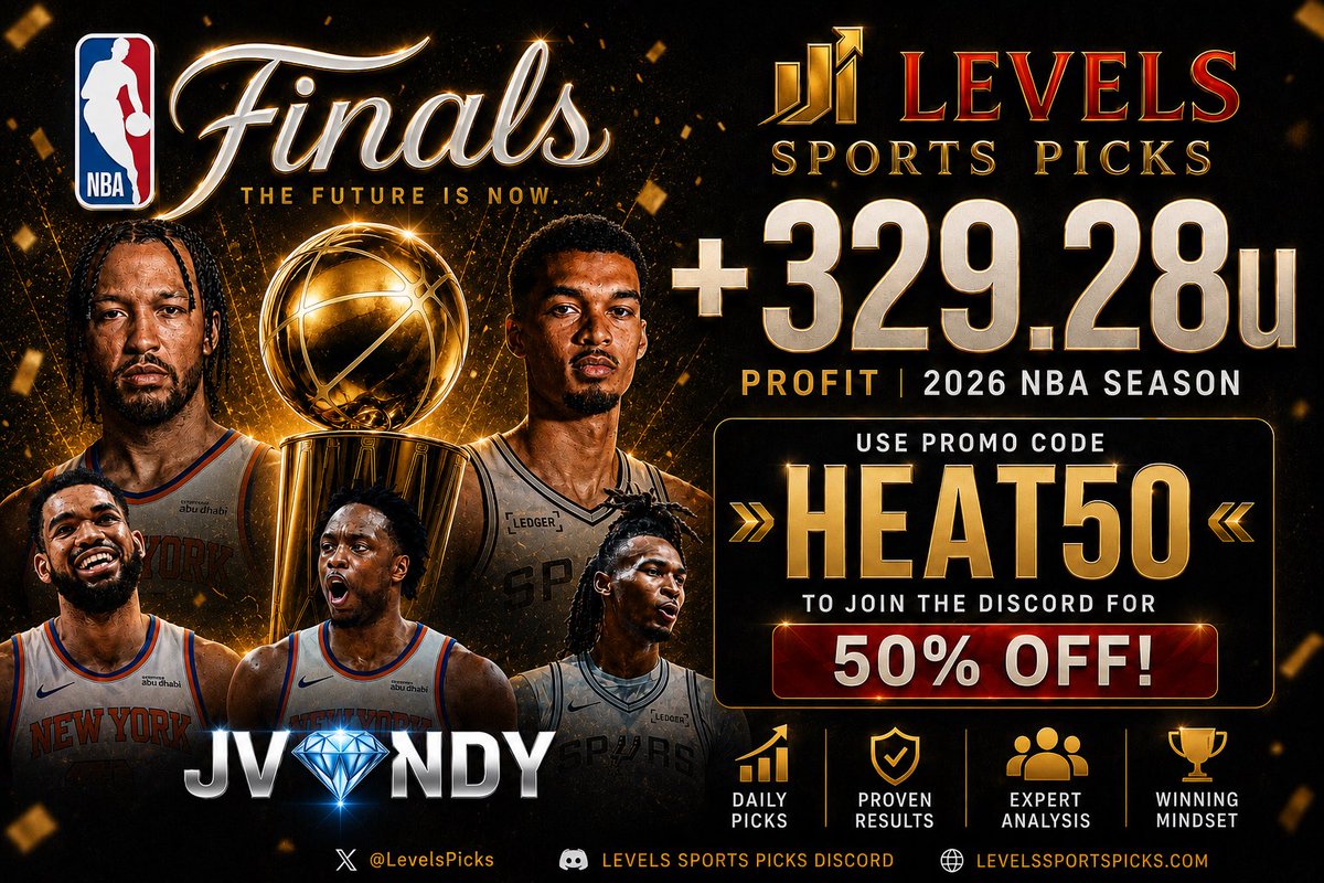 JVandy_'s tweet photo. Come vibe with @LevelsPicks for the NBA Finals! 🔥🏀

The regular season was an absolute movie, finishing with +329.28 units won. Now it’s time to close out an incredible season with a Finals matchup between two teams that earned every bit of their spot on the biggest stage.

Who’s ready for one last ride? 🚀🏆 

📉 50% OFF your first month
💰 Use promo code: HEAT50
🔗 https://t.co/a9WOC7lnPs