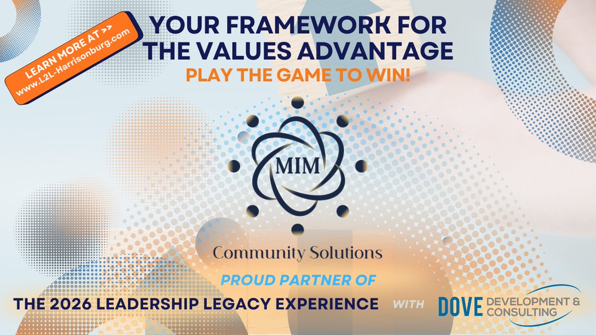 DoveDevelop's tweet photo. Thrilled to spotlight one of our Small Business Partners for the 2026 Leadership Legacy Experience — MIM Community Solutions!  

MIM Community Solutions provides trusted tax services to individuals and small businesses in the Harrisonburg and surrounding area, helping local entrepreneurs navigate finances with clarity and confidence. Their commitment to supporting small business success aligns perfectly with the values-driven leadership we’re celebrating.  

Join us on June 12 for a transformative day featuring an opening keynote by Wes & Cindy Dove on “The Framework for Applying The Values Advantage” and a closing keynote from Mark Cole, CEO of Maxwell Leadership.   

📍Atlantic Union Bank Center on JMU’s campus - Harrisonburg, VA
📍Friday, June 12, 2026 | 8:30 AM – 4:00 PM  

Thank you, MIM Community Solutions, and owner Maria Martinez, for helping small businesses thrive with strong foundational support!  Learn more about the event: https://t.co/JcJBk3J7Tz
#LeadershipLegacy2026 #ValuesBasedLeadership #SmallBusiness