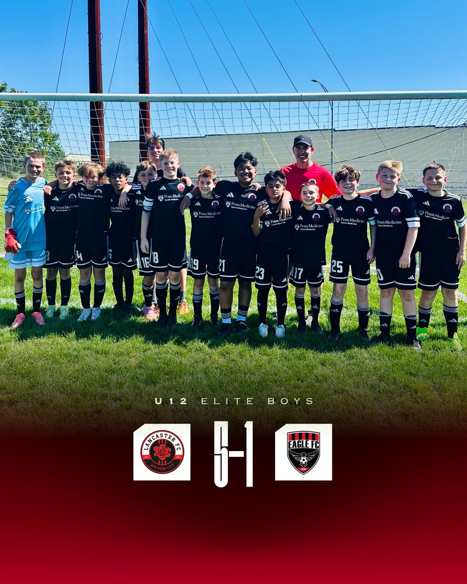 LancasterFCTV's tweet photo. Our U12 Elite boys closed out the season with a dominant 5-1 win over Eagle FC! 🙌🌹

A true team performance with 5 different goal scorers and a rock-solid defensive effort at the back. Proud of the way this group finished the season together! 👏❤️

#LancasterFC #RedRoseCity https://t.co/ox52RHX8tD