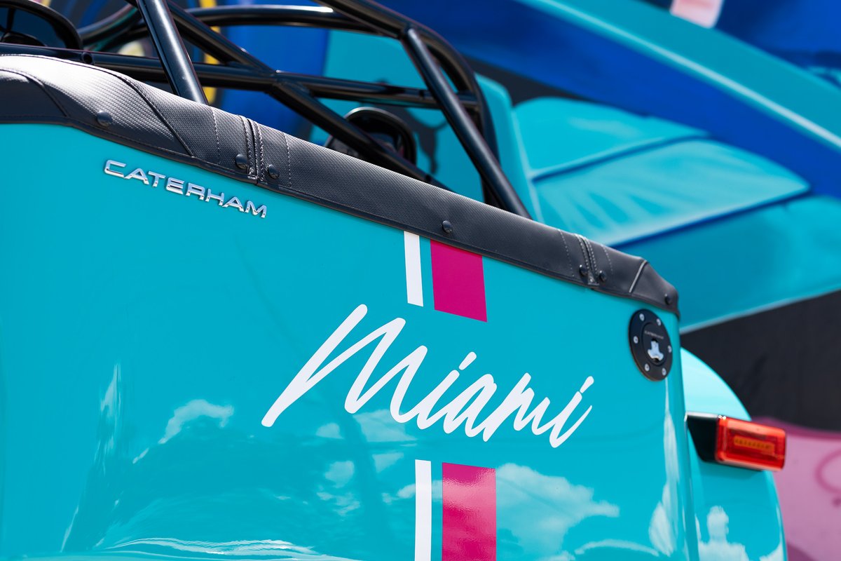 caterhamcars's tweet photo. Celebrate the art of driving ✨

Inspired by the colours and creativity of Miami, yet every bit the road-going scalpel, the Seven Miami Special Edition is a vibrant expression of pure driving enjoyment.

🔗 Discover the limited-edition model: https://t.co/GyosKc3llO https://t.co/gkfDZbtni6