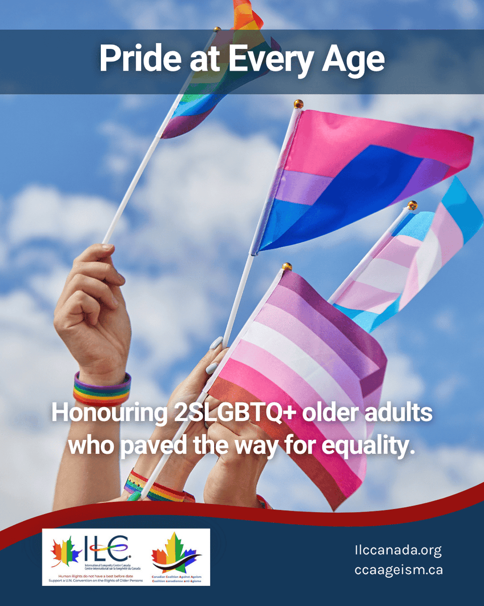 ILCCanada's tweet photo. Pride Month is a time to honour 2SLGBTQ+ older adults who paved the way for equality. 🏳️‍🌈 ILC-Canada advocates for inclusive policies that ensure all Canadians can age with dignity, safety, and pride.

#Pride2026 #2SLGBTQ #AgingWithPride #ILCCanada https://t.co/RvC8TSzoJ7