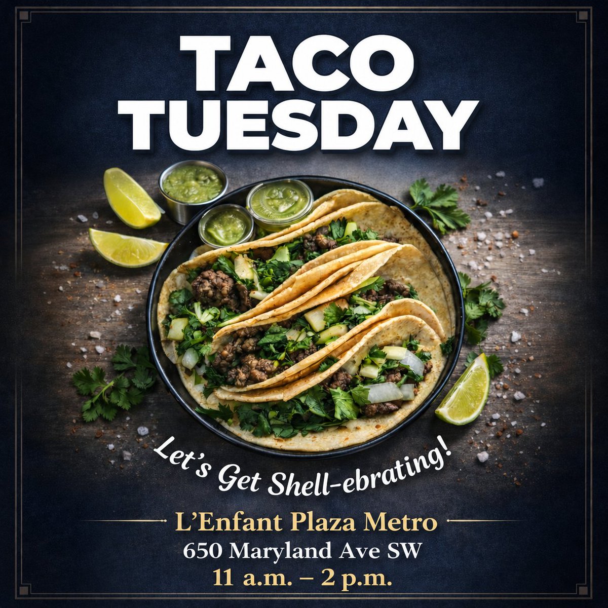 thecornfactory's tweet photo. 🌮 Taco Tuesday 🌮
Join us for lunch and enjoy your favorite Venezuelan &amp; Mexican flavors — always 100% gluten-free.
🕚 11:00 AM – 2:00 PM
📍 650 Maryland Ave SW, Washington DC
Fresh, fast, and made with care — we’ll see you there!
#TheCornFactory #TacoTuesday #GlutenFreeDC https://t.co/6ameSUL5l5