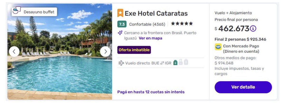 chicodlasmillas's tweet photo. IGUAZU🇦🇷

Hay paquetes de Buenos Aires a Cataratas desde 462.000$ por persona base en doble

En hotel 5 estrellas

Para ver opciones

https://t.co/OeWyyVk8tA https://t.co/Qlg38rgLmn