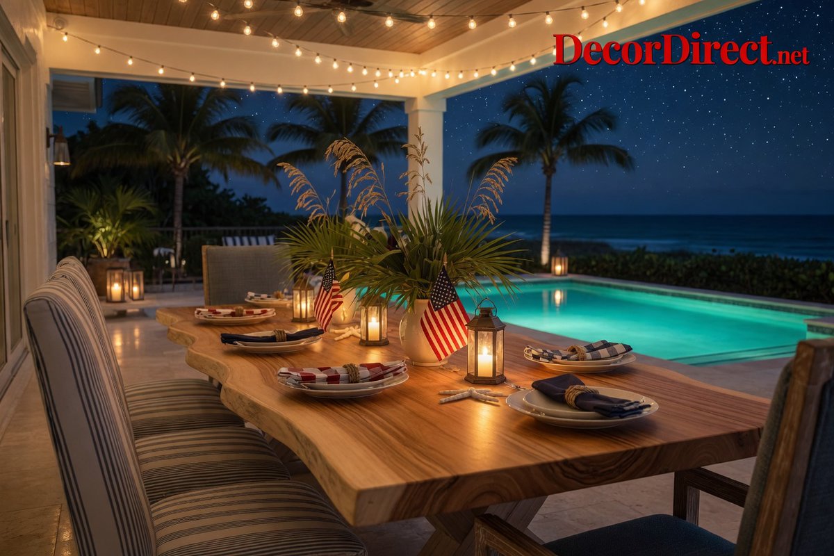 DecorDirect's tweet photo. Something red, white, blue… and very Decor Direct… is landing this week. 🌴

Think:
Live Edge Slabs
Statement pieces.
Warehouse treasures.
A little freedom from ordinary furniture.

Our America 250 Sale begins soon.
Stay tuned. 👀

#America250 #DecorDirect #LiveEdgeFurniture https://t.co/ocw63EBs1W