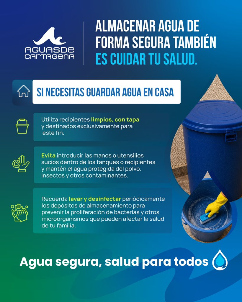 Acuacar's tweet photo. 💧🏠 Sigue las siguientes recomendaciones para conservarla en condiciones seguras y proteger el bienestar de tu familia.

Pequeños hábitos de cuidado pueden marcar una gran diferencia en la calidad del agua que utilizas cada día. 🚰✨ https://t.co/iXpE1dwUre