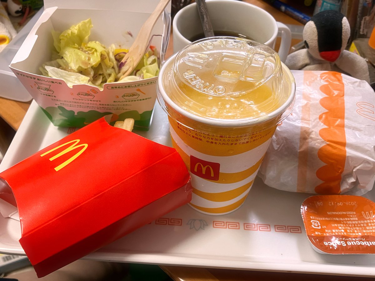 farfa009's tweet photo. 今日は用事で出掛けていて、食事の用意をしていないので夕食は久々のマクドです🍔 https://t.co/nBRPhnZMpV