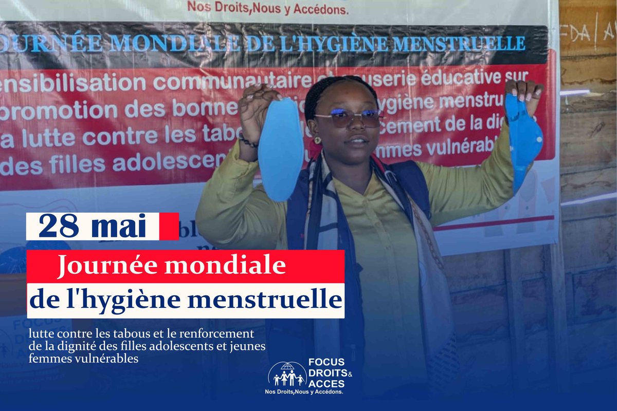 focusdroits's tweet photo. Chez nous à @focusdroits ,  nous continuons à sensibiliser, briser les #tabous et accompagner les #femmes ainsi que les jeunes #filles afin qu’aucune ne soit laissée de côté.
Parce qu’une bonne #hygiène_menstruelle est un droit, nous œuvrons chaque jour pour informer, écouter et promouvoir la dignité, la santé et l’égalité des chances pour toutes.
#MenstrualHygieneDay #HygièneMenstruelle #SantéDesFemmes #ÉgalitéDesChances