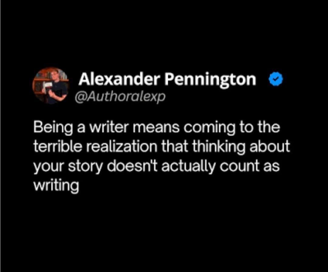 JenniferCwrites's tweet photo. This is sad, but true. Got to get those words on the page for it to count. #amwriting #authorlife #writinglife https://t.co/arwdQjg7sU