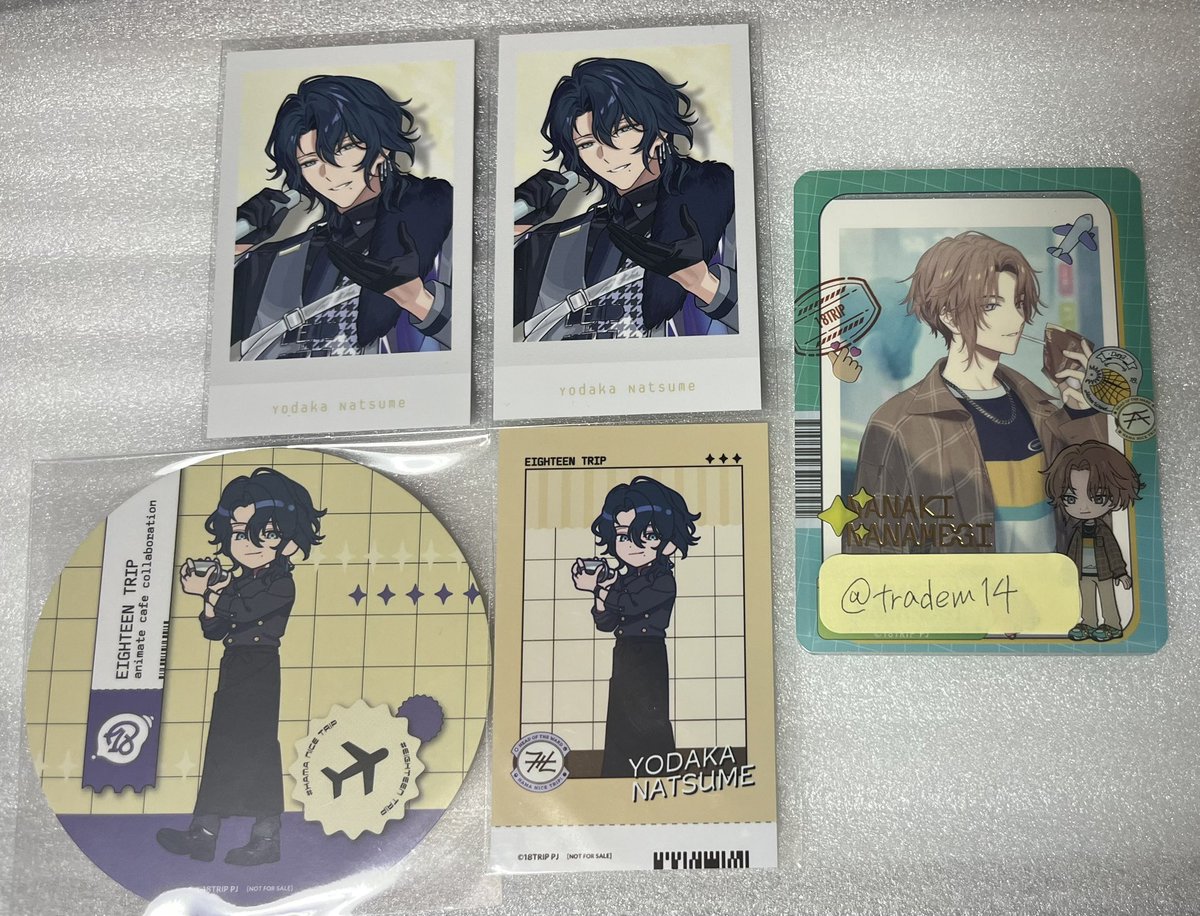tradem14's tweet photo. @xxktkdxx @no_TL 初めまして、検索から失礼致します。当方画像のものを所持しているのですが、也千代 生行 ダニエル 楓のいずれかと交換可能なものはありますでしょうか？
難しいとは思いますが、ご検討の程よろしくお願いいたします。 https://t.co/EHvg6ptE7b
