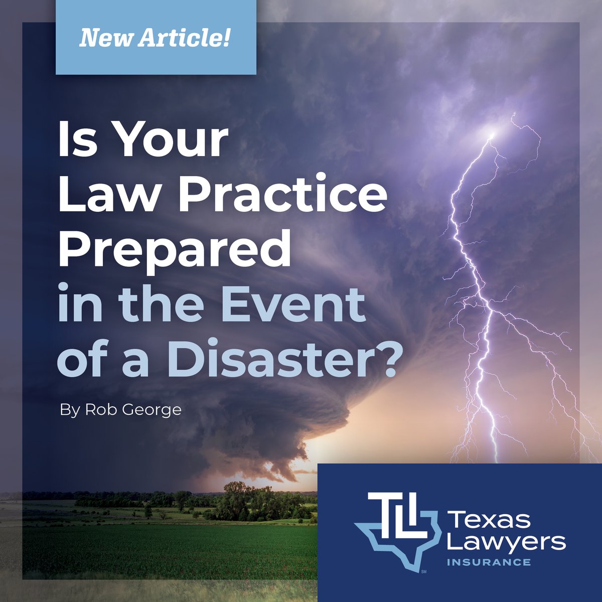 TLIE_'s tweet photo. Is your firm prepared when the unexpected happens?

This new article covers key considerations for disaster preparedness — from cyber incidents to natural disasters — and what lawyers should be thinking about before issues arise.

Read more: https://t.co/HZ01BoMFXi https://t.co/VlPsmgRDx7
