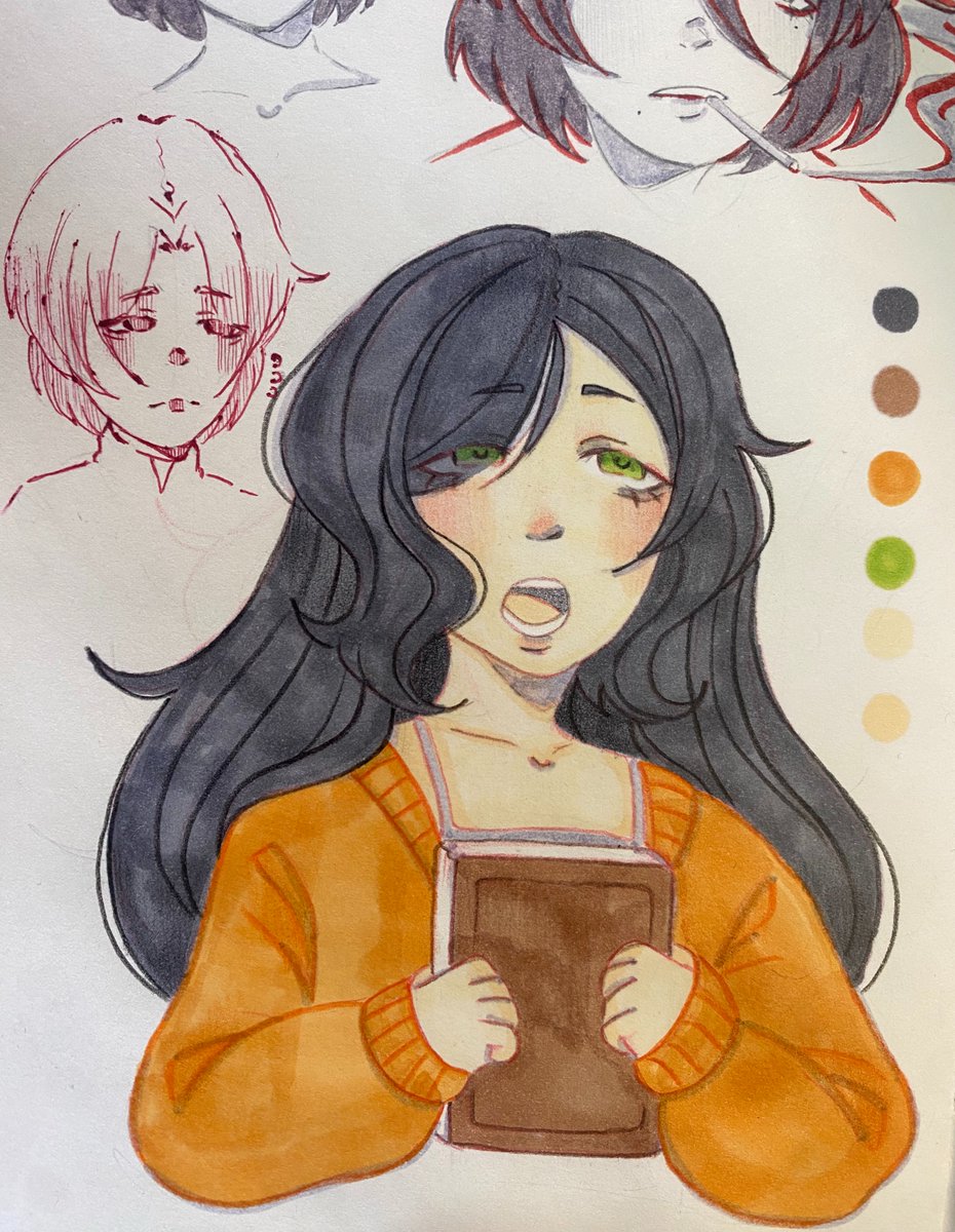 matsyko_ruri's tweet photo. Slowly filling up my sketchbook pages 
Recent sketches(ㅅ´ ˘ `) 

#sketchbook #sketches #traditionalart #oc #originalcharacter #artmoots #animeart https://t.co/EmbSCMuWmv