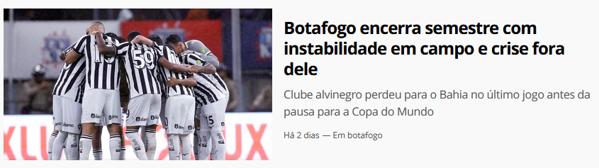 Thiago_JavaSec's tweet photo. Cansei de ter que SEMPRE ler reportagens sobre o @Botafogo com esse tom aí, sempre culpando o clube, sempre tirando o clube pra merda. Recentemente o Botafogo perdeu somente 3 jogos. Fazem um esforço enorme para desmerecer  o clube! https://t.co/GYLNzkfFhw