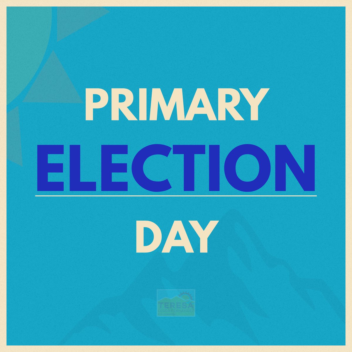TeresaForNM's tweet photo. New Mexico, it is primary Election Day today! Polls are open 7pm - 7pm. Please visit: https://t.co/lApobITE9D to find your nearest voting location.

Adelante! https://t.co/pOgUqXe0hy