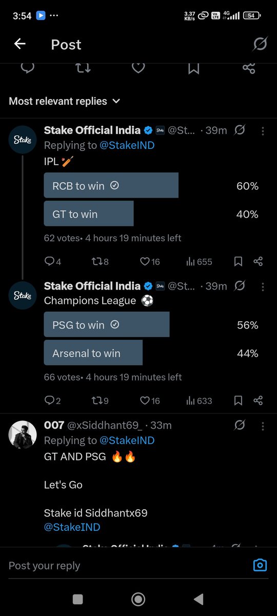 XeneralStudy's tweet photo. @StakeIND Id :- mandeep1713

@StakeIND

RCB and psg https://t.co/qhnrVxzuFf