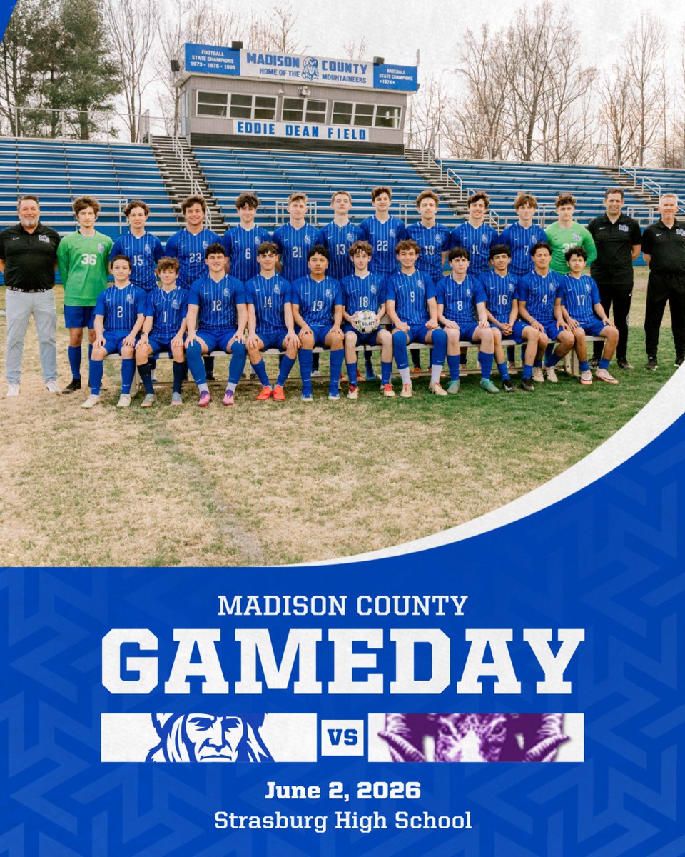 madisonpride's tweet photo. Good luck to our Boys Soccer team as they travel to Strasburg HS tonight for their Region 2B Semifinal matchup! Kickoff is 5pm. https://t.co/K25F6HpTHh