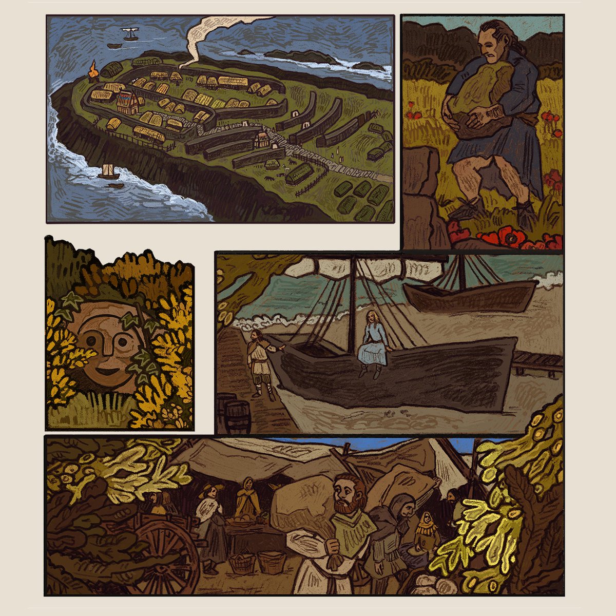 _jagal_'s tweet photo. My recent trip to Polish/Czech mountains reminded me of working on this series of illustrations for the Carved in Stone book 🖤 https://t.co/VDeGwiaCYE