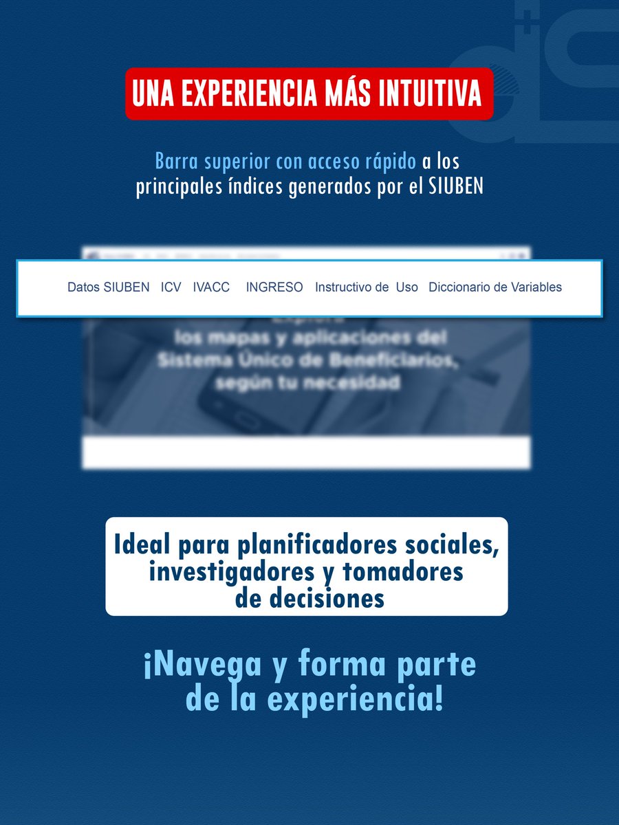 SiubenRD's tweet photo. Presentamos una nueva actualización de #DatosSIUBEN #WebMapping.

Esta versión incorpora mejoras en la navegación, acceso directo a los principales índices generados por el SIUBEN, nuevas categorías temáticas y vínculos entre mapas e indicadores.

#SIUBEN #DatosParaDecidir https://t.co/W7WsO5QL5o