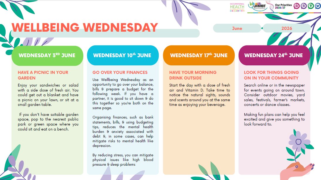 UHMBT_OccHealth's tweet photo. Wellbeing Wednesday - Go over your finances @UHMBT https://t.co/DgSyx3tc81