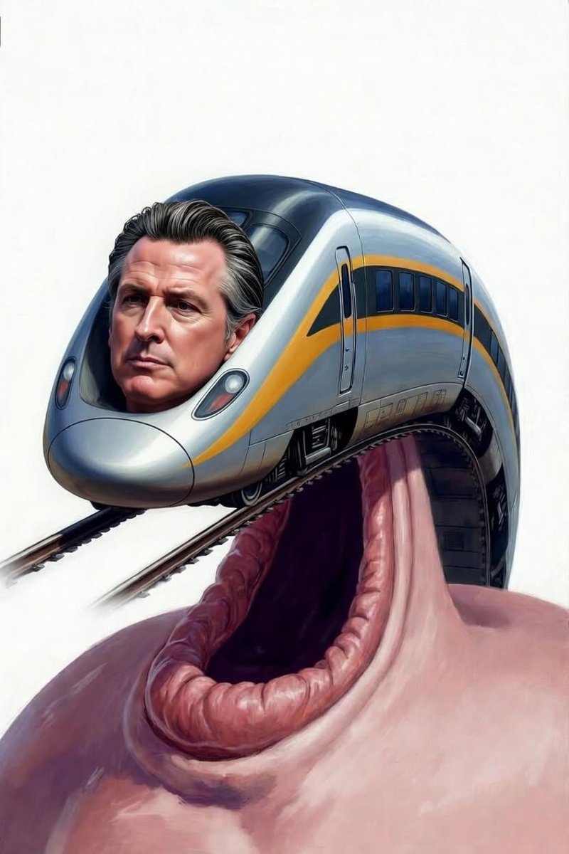 Finzo96's tweet photo. @DonaldJTrumpJr MUST SEE!!!

@GavinNewsom and his runaway train to nowhere https://t.co/FuOwNyatbZ