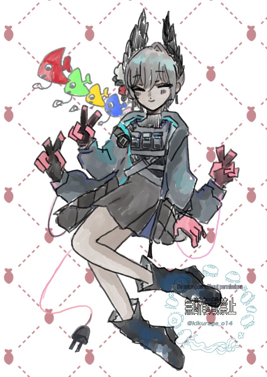 kikurage_o14's tweet photo. #アークナイツ版深夜の真剣お絵かき60分一本勝負

レイディアン🐠　＋10min https://t.co/BglWB9GlYA