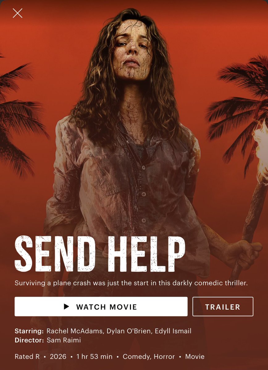 LostInAnimation's tweet photo. Send Help is on Hulu and yall should watch, it’s a damn good survival-horror film https://t.co/LJxiAdJizq