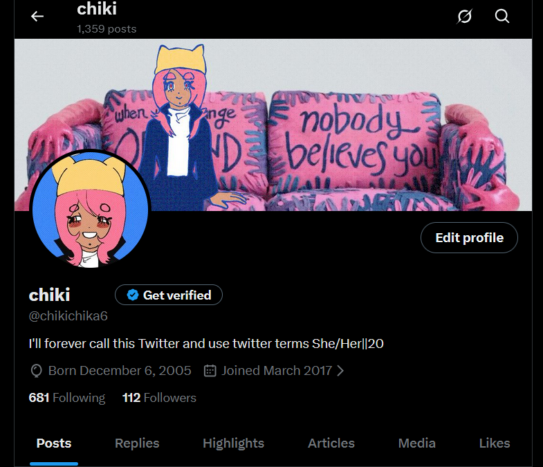 chikichika6's tweet photo. done my profile a makeover https://t.co/nZbCiEYSYW