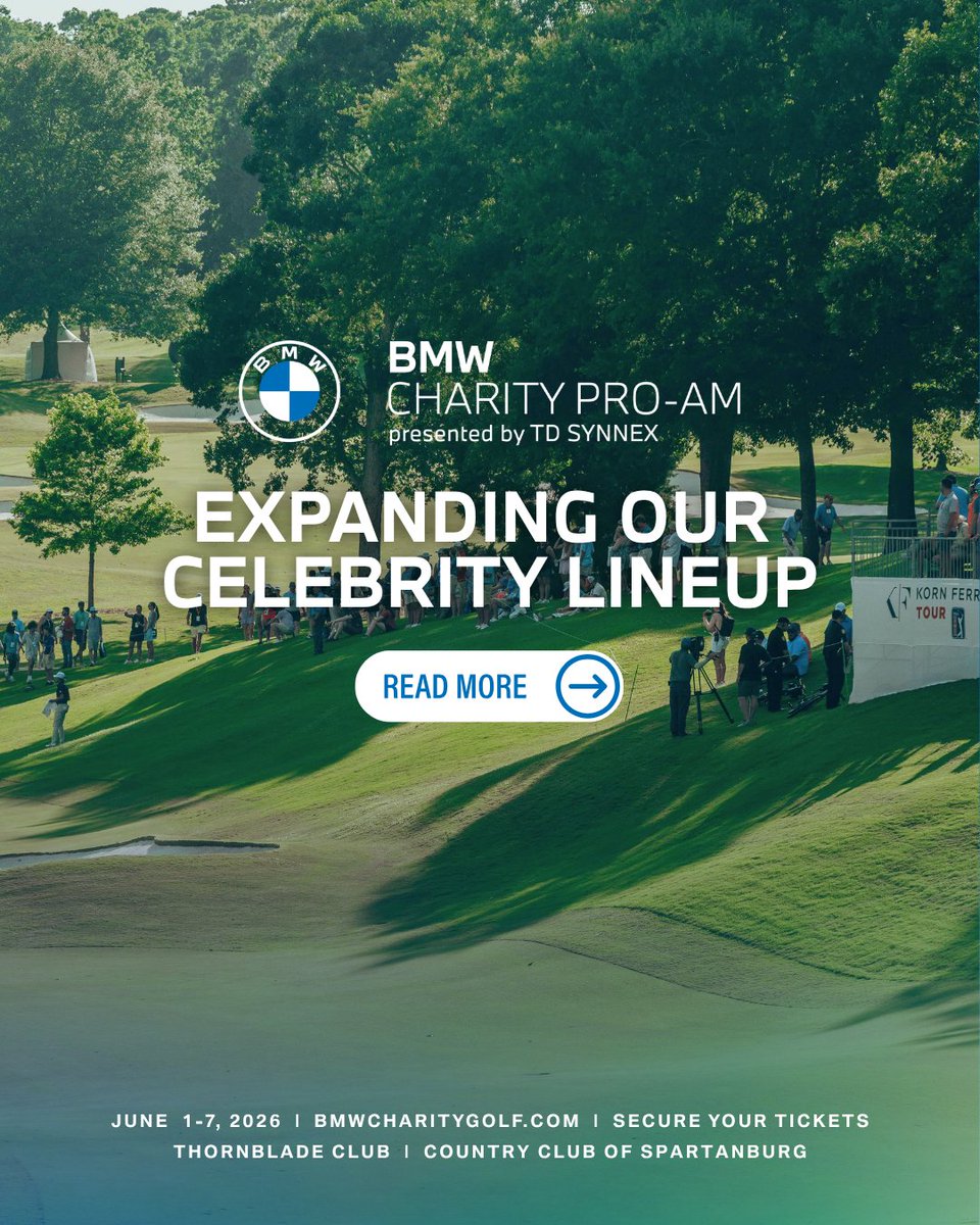 BMWCharityProAm's tweet photo. More celebrity players are joining the field!  🙌

Welcome the latest additions to the BMW Charity Pro-Am presented by TD SYNNEX. https://t.co/ULS9s9YQke