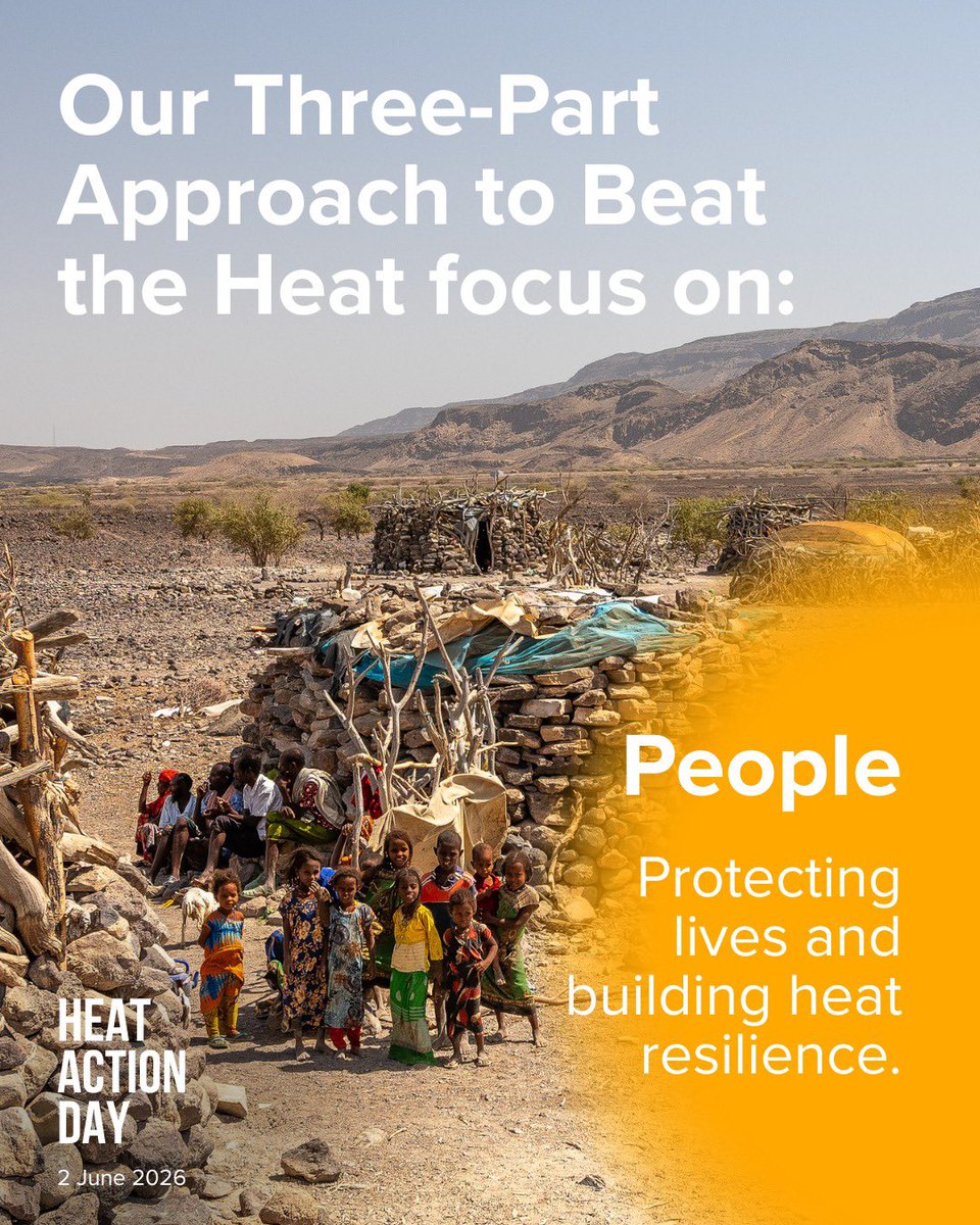 CMRassiIFRC's tweet photo. Today is Heat Action Day, a global day initiated by the @IFRC, for raising awareness of heat risks.  

Action on extreme heat is a priority for the @IFRC network. By 2030, we seek to protect 100 million people from heat.   

Together, let us join our forces to beat the heat. https://t.co/Xqi2coR34j