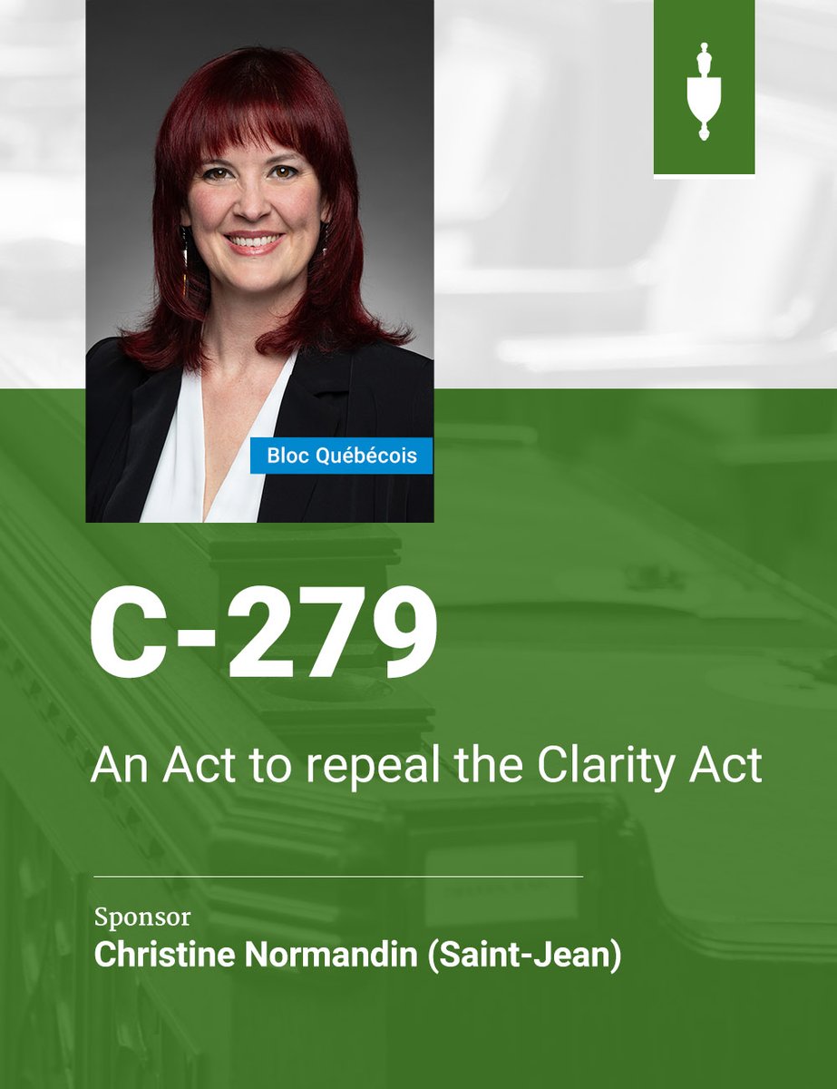 HoCChamber's tweet photo. .@ChristineNorm introduced Bill #C279 in the #HoC.
📜 The full text of the Bill will be available later today: https://t.co/w7U08AyH3f https://t.co/urdeE3WPmn