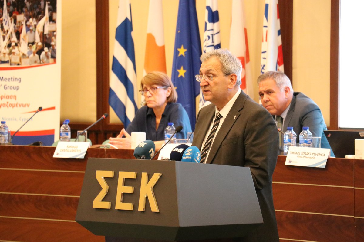 SEK_trade_union's tweet photo. Σύνοδος εκπροσώπων των εργαζομένων ΕΟΚΕ στην Κύπρο @WorkersEESC 
----
Μήνυμα για ισχυρότερη προστασία των εργαζομένων 
----
👇
https://t.co/koKRPOBiQ0 https://t.co/RCzuvBx49W