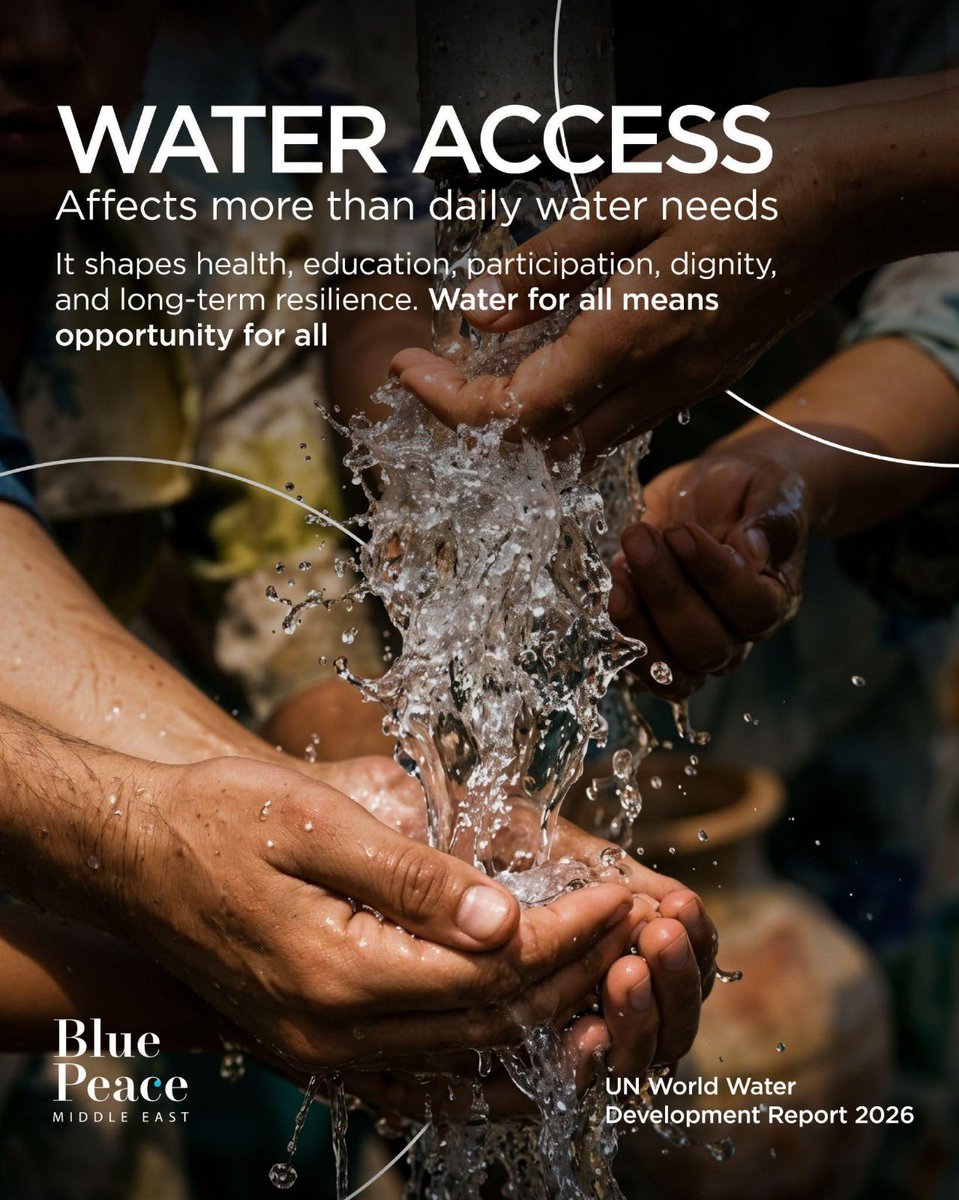 BluepeaceME's tweet photo. We often talk about water as a resource. But for communities, it’s also about health, opportunity, and dignity.

Access to water shapes daily life, from going to school and earning a living to building stronger, more resilient communities.

That’s why cooperation matters. Sustainable solutions start when we work together.

#BluePeaceME #WaterCooperation #WaterAccess