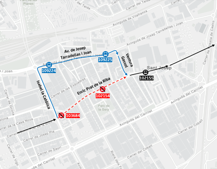 Inciden_Mob_AMB's tweet photo. 04/06 - L'Hospitalet de Llobregat: L82 Desviament provisional al carrer Enric Prat de la Riba afectant parades a causa d'obres @avanzaenBCN @LHAjuntament https://t.co/np6tJksuUZ https://t.co/sMILsQ0t6t