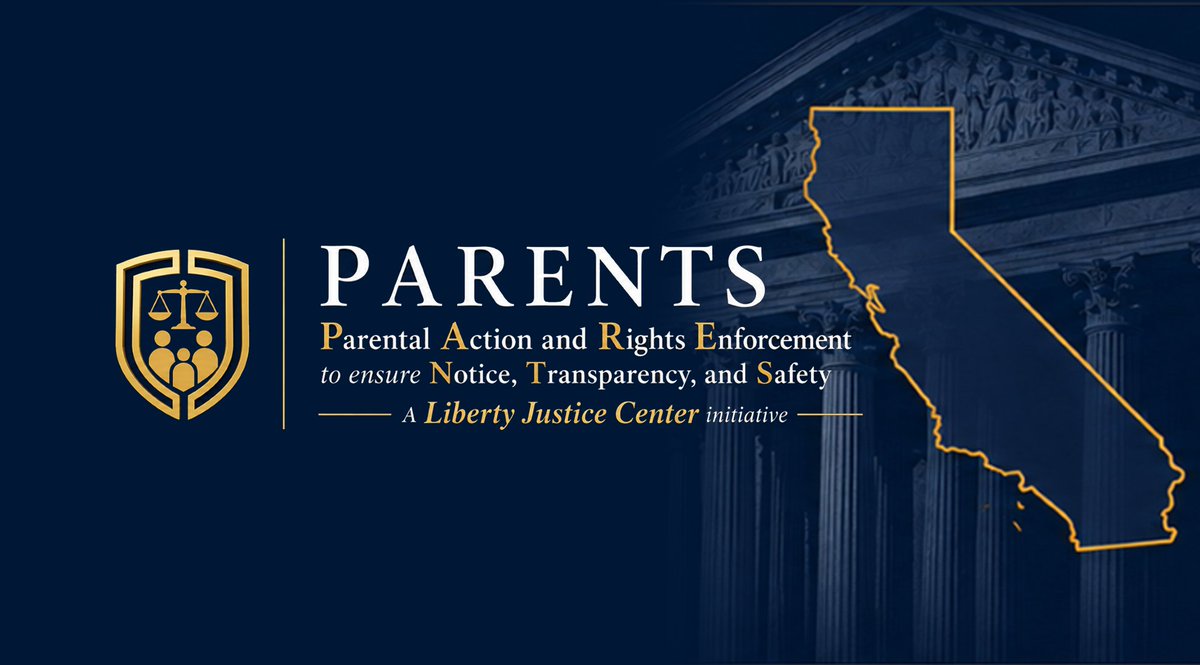 LJCenter's tweet photo. As we continue our fight on behalf of CA families, LJC is launching the Parental Action and Rights Enforcement to ensure Notice, Transparency, and Safety (PARENTS) initiative.

PARENTS will serve as a nationwide legal watchdog and rapid-response litigation initiative for parents, school boards, and communities facing unlawful policies that hide critical information from families.

GET INVOLVED: https://t.co/2Jx1fpUQyU
DONATE: https://t.co/0TXoxcBBcO